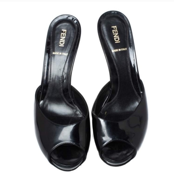 Fendi Zucca Patent Leather Mules Size 36 - Picture 3 of 3